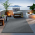 Outdoor Teppich | Für Drinnen und Draußen | Terrasse Balkon Garten Wohnzimmer Badezimmer Küche Flur Läufer | Anthrazit